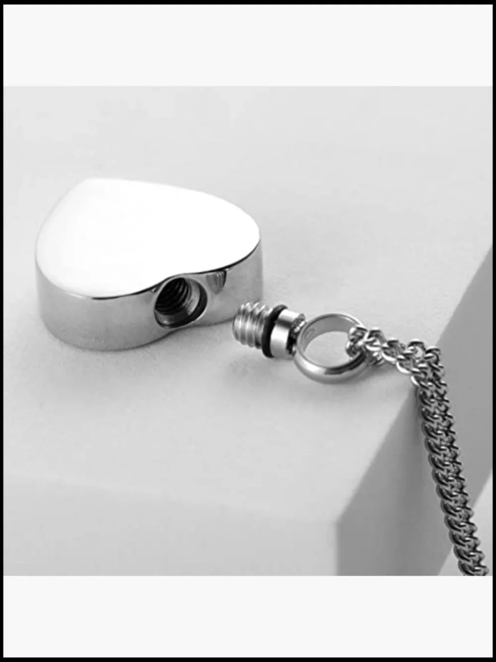 Heart Urn Necklace for Ashes Memorial Cremation Jewelry, Stainless Steel